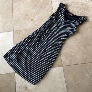 Last chance!! LOFT navy & tan dress